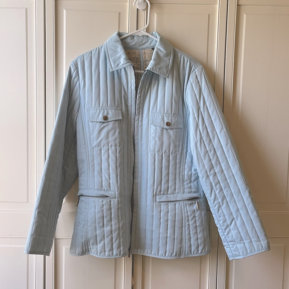 Dana Buchman Light Blue Rain Jacket